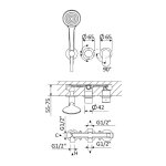 Bruma Spring Bateria natryskowy podtynkowa ze słuchawką 3-drożna Sunset 1122000SS