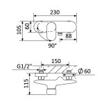 Bruma Spring Bateria prysznicowa ścienna Chrom 1120400CR