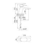 Bruma Spring Bateria umywalkowa jednootworowa z korkiem Click-Clack Morning Mist 1120110MM