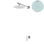 Bruma Spring Zestaw natryskowy podtynkowy Ø 250 mm z ramieniem ściennym Pure White 1127602PW