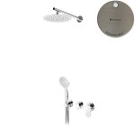 Bruma Spring Zestaw natryskowy z deszczownicą Ø 250 mm ścienną i słuchawką prysznicową Morning Mist 1125721MM
