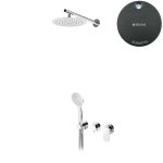 Bruma Spring Zestaw natryskowy z deszczownicą Ø 250 mm ścienną i słuchawką prysznicową Gunmetal 1125721MG