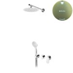 Bruma Spring Zestaw natryskowy z deszczownicą Ø 250 mm ścienną i słuchawką prysznicową Sunrise 1125721SR