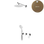 Bruma Spring Zestaw natryskowy z deszczownicą Ø 250 mm ścienną i słuchawką prysznicową Sunset 1125721SS