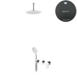 Bruma Spring Zestaw natryskowy z deszczownicą Ø 250 mm sufitową i słuchawką prysznicową Gunmetal 1125821MG