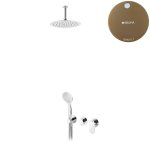 Bruma Spring Zestaw natryskowy z deszczownicą Ø 250 mm sufitową i słuchawką prysznicową Sunset 1125821SS