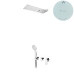 Bruma Spring Zestaw natryskowy z deszczownicą ścienną ze strumieniem kaskadowym i słuchawką prysznicową Pure White 1125751PW