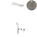 Bruma Spring Zestaw natryskowy z deszczownicą ścienną ze strumieniem kaskadowym i słuchawką prysznicową Morning Mist 1125751MM