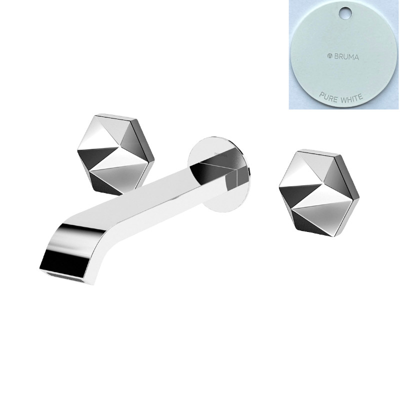 Bruma Utopia Bateria umywalkowa podtynkowa 3-otworowa bez korka Pure White 1838600PW