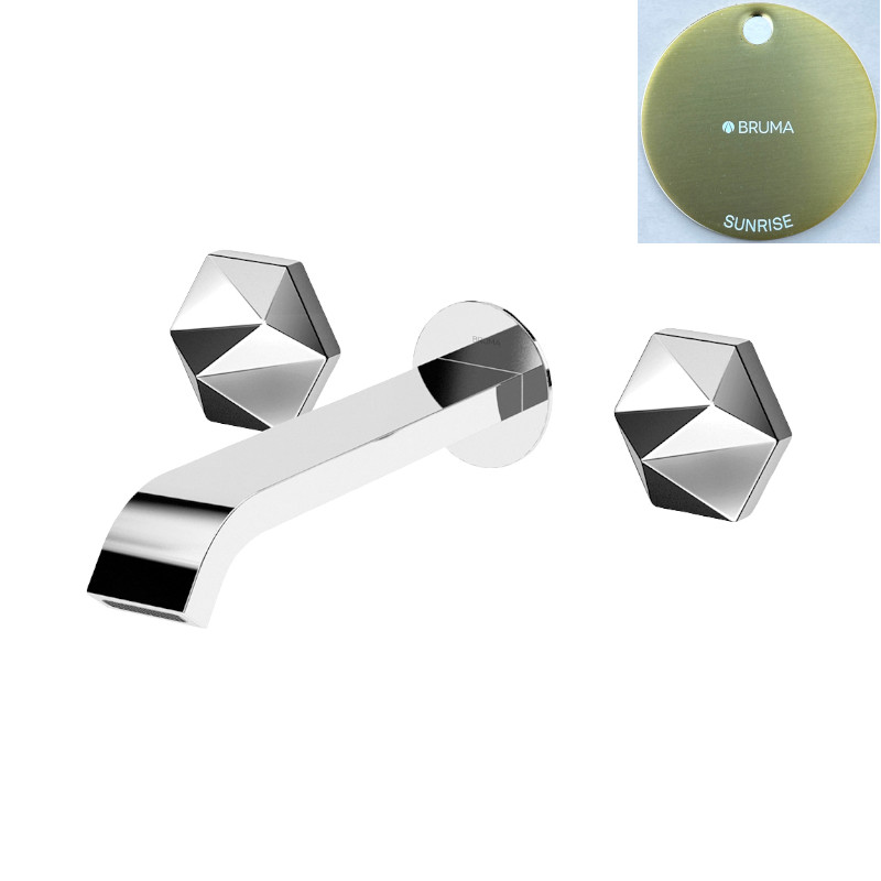 Bruma Utopia Bateria umywalkowa podtynkowa 3-otworowa z korkiem Click-Clack Sunrise 1838610SR