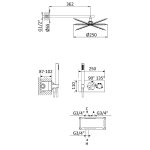 Bruma Utopia Zestaw natryskowy podtynkowy z deszczownicą Ø 250 mm ścienną i słuchawką Chrom 1837821CR