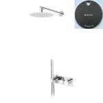 Bruma Utopia Zestaw natryskowy podtynkowy z deszczownicą Ø 250 mm ścienną i słuchawką Gunmetal 1837821MG