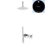 Bruma Utopia Zestaw natryskowy termostatyczny podtynkowy z deszczownicą Ø 250 mm sufitową i słuchawką Night Sky 1837921NS