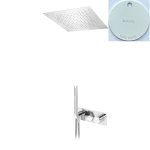 Bruma Utopia Zestaw natryskowy termostatyczny podtynkowy z deszczownicą 500x500 mm sufitową i słuchawką Pure White 1837871PW