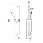 Bruma Utopia Zestaw prysznicowy z uchwytem do słuchawki prysznicowej i słuchawką Pure White 1455790PW