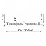 Bruma Wąż prysznicowy w metalowej osłonce 1500 mm Chrom 1456304CR