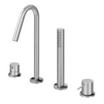 Bruma X-Alpha Bateria 4-otworowa wannowa na brzeg wanny Satin stainless steel 1869902IS