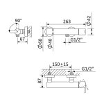 Bruma X-Alpha Bateria natryskowa natynkowa Satin stainless steel 1860401IS