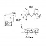 Bruma X-Alpha Bateria umywalkowa podtynkowa 150 mm Satin stainless steel 1862501IS