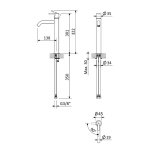 Bruma X-Alpha Bateria umywalkowa jednootworowa wysoka bez korka Satin stainless steel 1860004IS