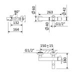 Bruma X-Alpha Bateria wannowo-natryskowa natynkowa Satin stainless steel 1860301IS