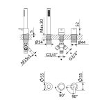 Bruma X-Alpha Bateria wannowo-natryskowa na brzeg wanny Satin stainless steel 1865012IS