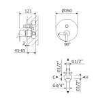 Bruma X-Alpha Bateria wannowo-natryskowa Satin stainless steel 1861301IS