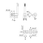 Bruma X-Alpha Bateria wannowo-natryskowa podtynkowa Satin stainless steel 1868012IS