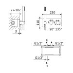 Bruma X-Alpha Bateria wannowo-natryskowa termostatyczna podtynkowa Satin stainless steel 1864501IS