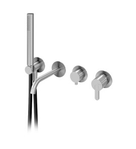 Bruma X-Alpha Bateria wannowo-natryskowa podtynkowa z wylewką Satin stainless steel 1864801IS