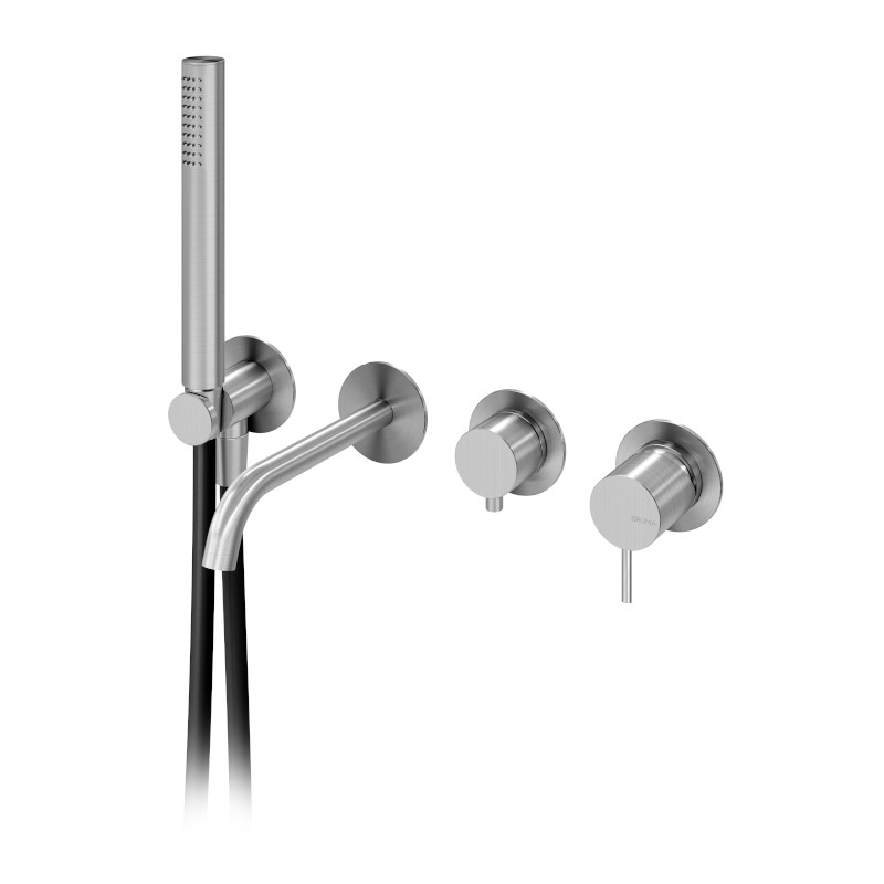 Bruma X-Alpha Bateria wannowo-natryskowa podtynkowa z wylewką Satin stainless steel 1864802IS W MAGAZYNIE !!!