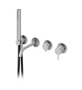   Bruma X-Alpha Bateria wannowo-natryskowa podtynkowa z wylewką Satin stainless steel 1864802IS W MAGAZYNIE!!