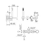 Bruma X-Alpha Bateria wannowo-natryskowa podtynkowa z wylewką Satin stainless steel 1864901IS