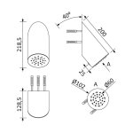   Bruma X-Alpha Głowica natryskowy ścienna Satin stainless steel 1865900IS W MAGAZYNIE !!!