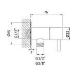 Bruma X-Alpha Przyłącze kątowe 1/2" z zaworem Satin stainless steel 1865906IS