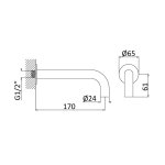 Bruma X-Alpha Wylewka ścienna 170 mm Satin stainless steel 1866400IS