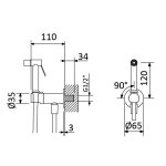 Bruma X-Alpha Zawór bidetowy ze słuchawką Satin stainless steel 1861103IS