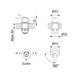Bruma X-Alpha Zawór nablatowa 1-drożny Satin stainless steel 1860015IS