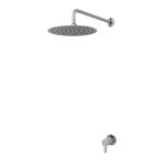 Bruma X-Alpha Zestaw natryskowy podtynkowy z deszczownicą ∅ 250 mm na ramieniu ściennym Satin stainless steel 1867601IS