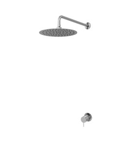 Bruma X-Alpha Zestaw natryskowy podtynkowy z deszczownicą ∅ 250 mm na ramieniu ściennym satin stainless steel 1867602IS