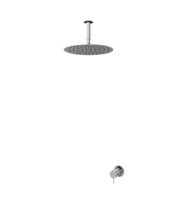 Bruma X-Alpha Zestaw natryskowy podtynkowy z deszczownicą Ø 250 mm na ramieniu sufitowym Satin stainless steel 1865612IS