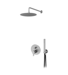 Bruma X-Alpha Zestaw natryskowy podtynkowy z deszczownicą Ø 250 mm na ramieniu ściennym Satin stainless steel 1867621IS