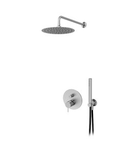 Bruma X-Alpha Zestaw natryskowy podtynkowy z deszczownicą Ø 250 mm na ramieniu ściennym Satin stainless steel 1867622IS