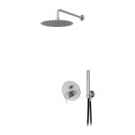 Bruma X-Alpha Zestaw natryskowy podtynkowy z deszczownicą Ø 250 mm na ramieniu ściennym Satin stainless steel 1867622IS