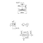 Bruma X-Alpha Zestaw natryskowy podtynkowy z deszczownicą Ø 250 mm na ramieniu sufitowym Satin stainless steel 1863603IS