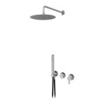      Bruma X-Alpha Zestaw natryskowy podtynkowy z deszczownicą Ø 250 mm na ramieniu ściennym Satin stainless steel 1867821IS W MAGAZYNIE !!!
