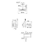 Bruma X-Alpha Zestaw natryskowy termostatyczny podtynkowy z deszczownicą Ø 250 mm na ramieniu sufitowym Satin stainless steel 1866011IS