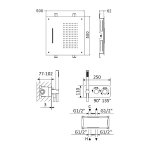 Bruma X-Alpha Zestaw natryskowy termostatyczny podtynkowy z deszczownicą 500x500 mm Satin stainless steel 1863814IS