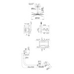 Bruma X-Alpha Zestaw wannowo-natryskowy termostatyczny podtynkowy z deszczownicą Ø 250 mm na ramieniu sufitowym Satin stainless steel 1863811IS