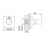 Bruma Royale Zawór podtynkowy 1/2" Chrom 1395903CR